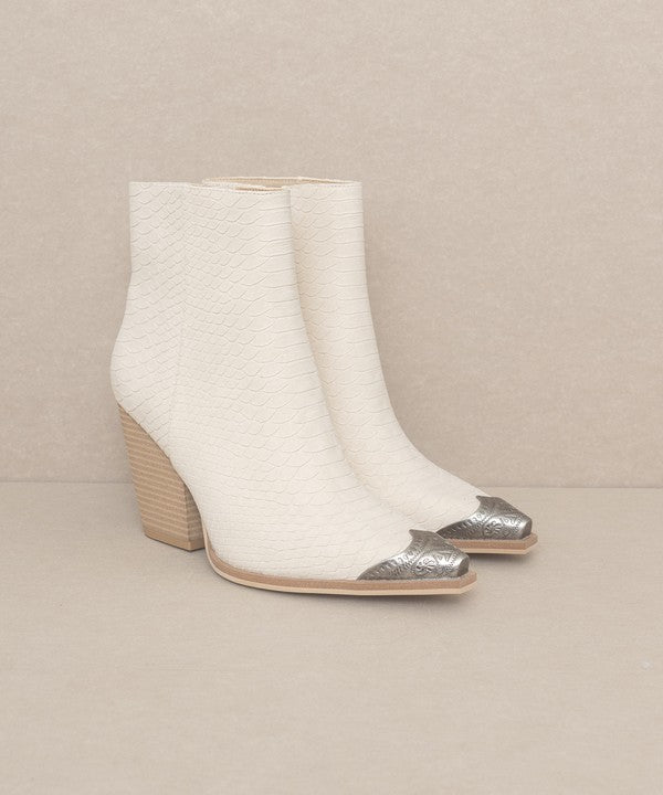 The Zion - Bootie with Etched Metal Toe