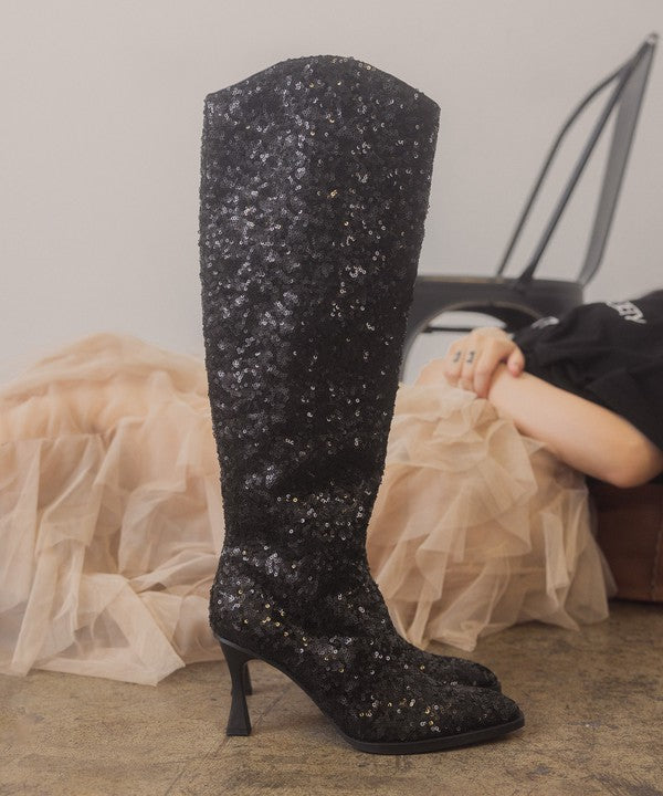 The Jewel - Knee High Sequin Boots