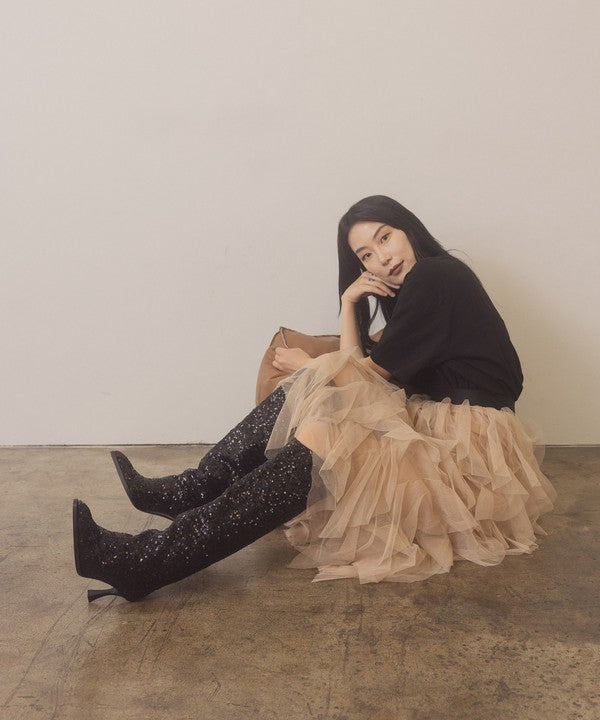 The Jewel - Knee High Sequin Boots