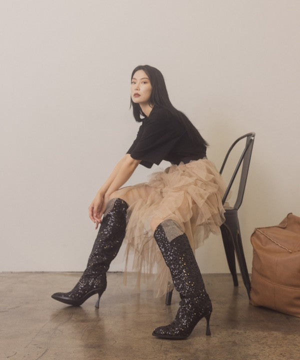 The Jewel - Knee High Sequin Boots
