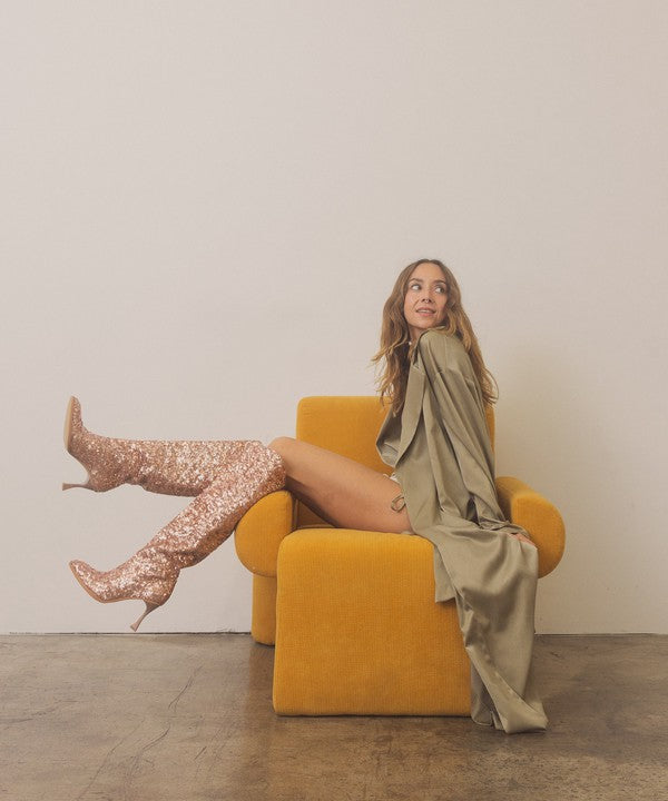 The Jewel - Knee High Sequin Boots