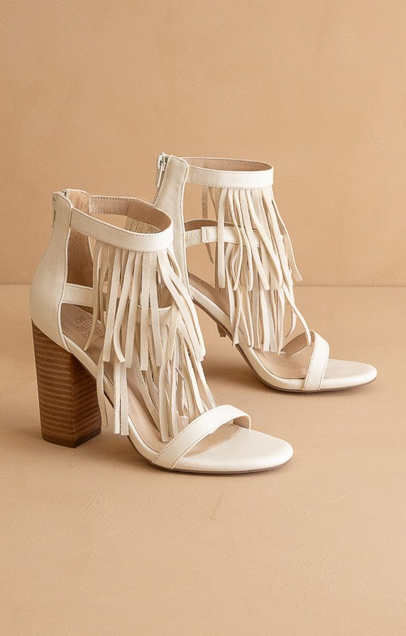 The Gela - Fringe Framed Heels
