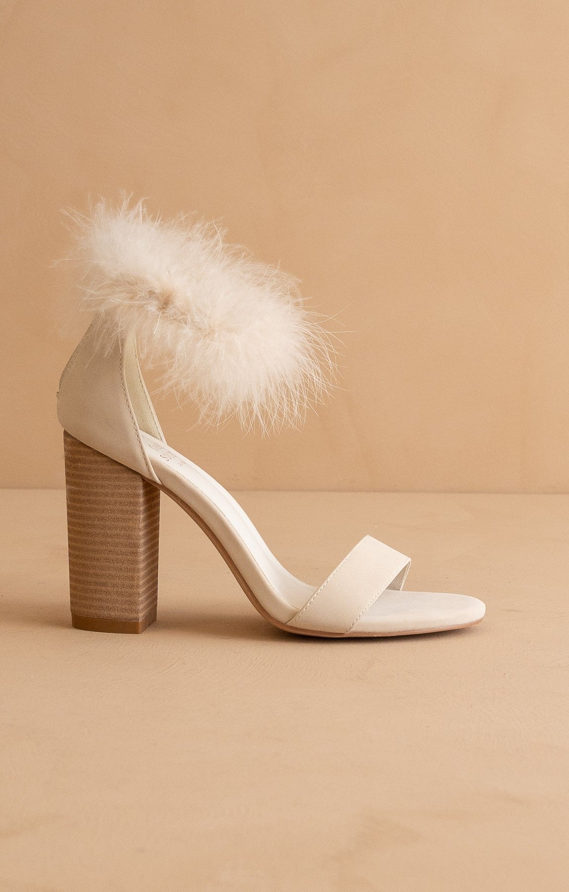 The Sasha - Feathered Ankle Block Heels