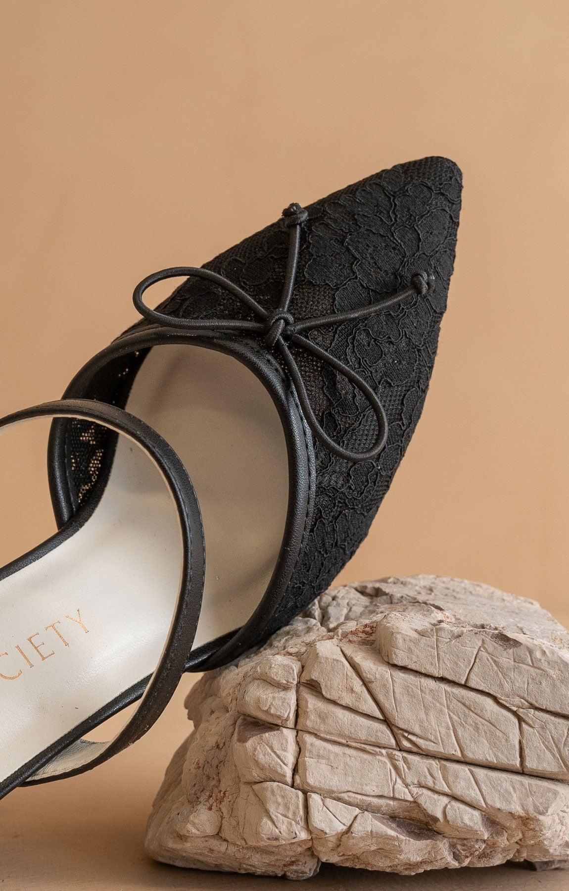 The Katie - Lace Pointed Toe Mid Heel Mule