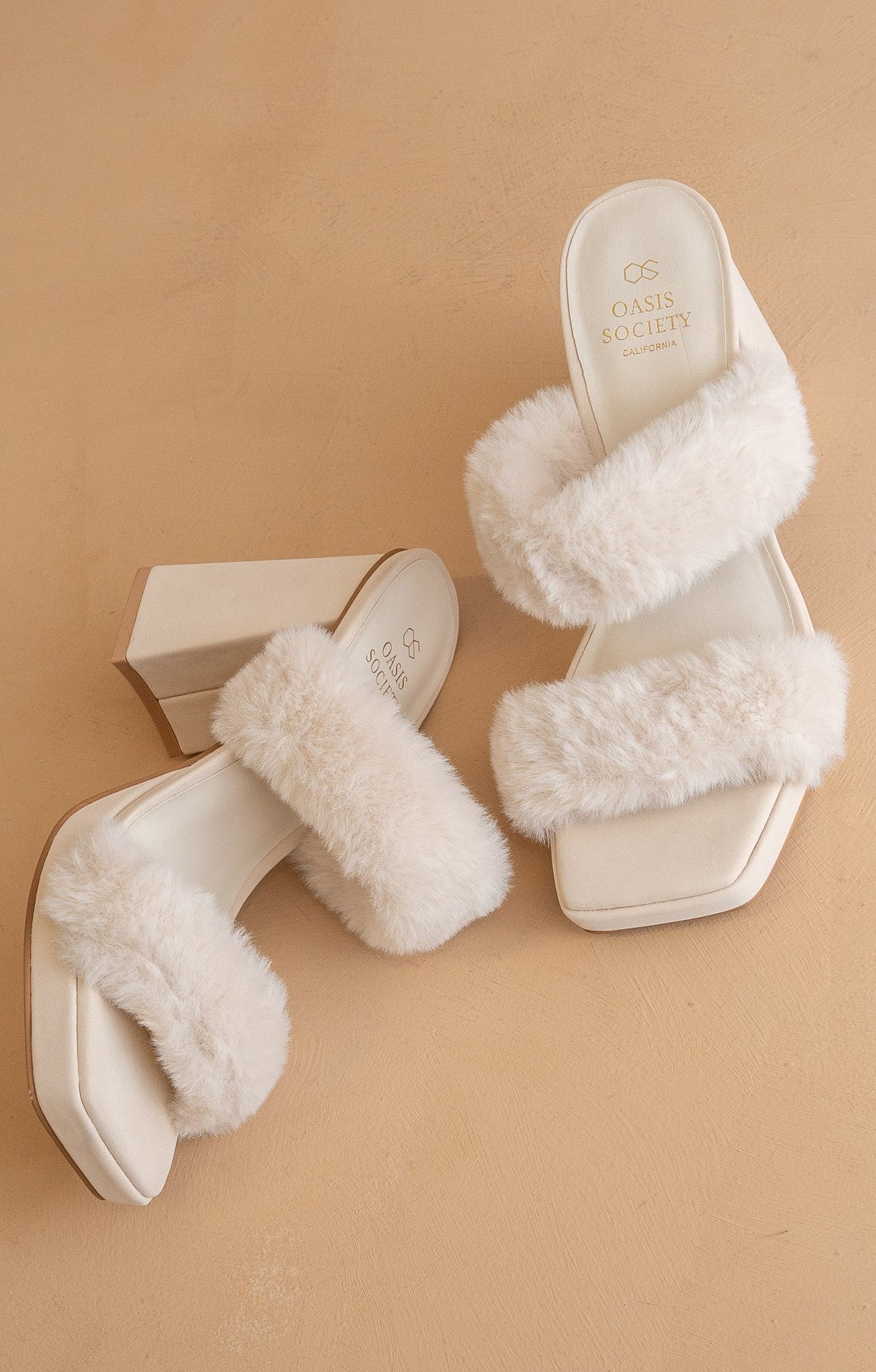 The Simone Fuzzy Strap Platform Heels – Party Shoes