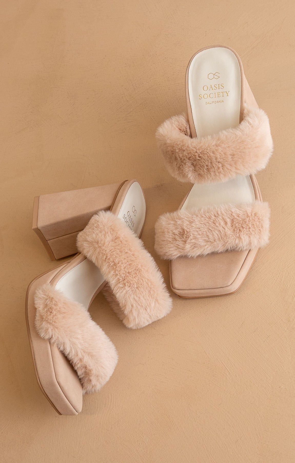 The Simone Fuzzy Strap Platform Heels – Party Shoes