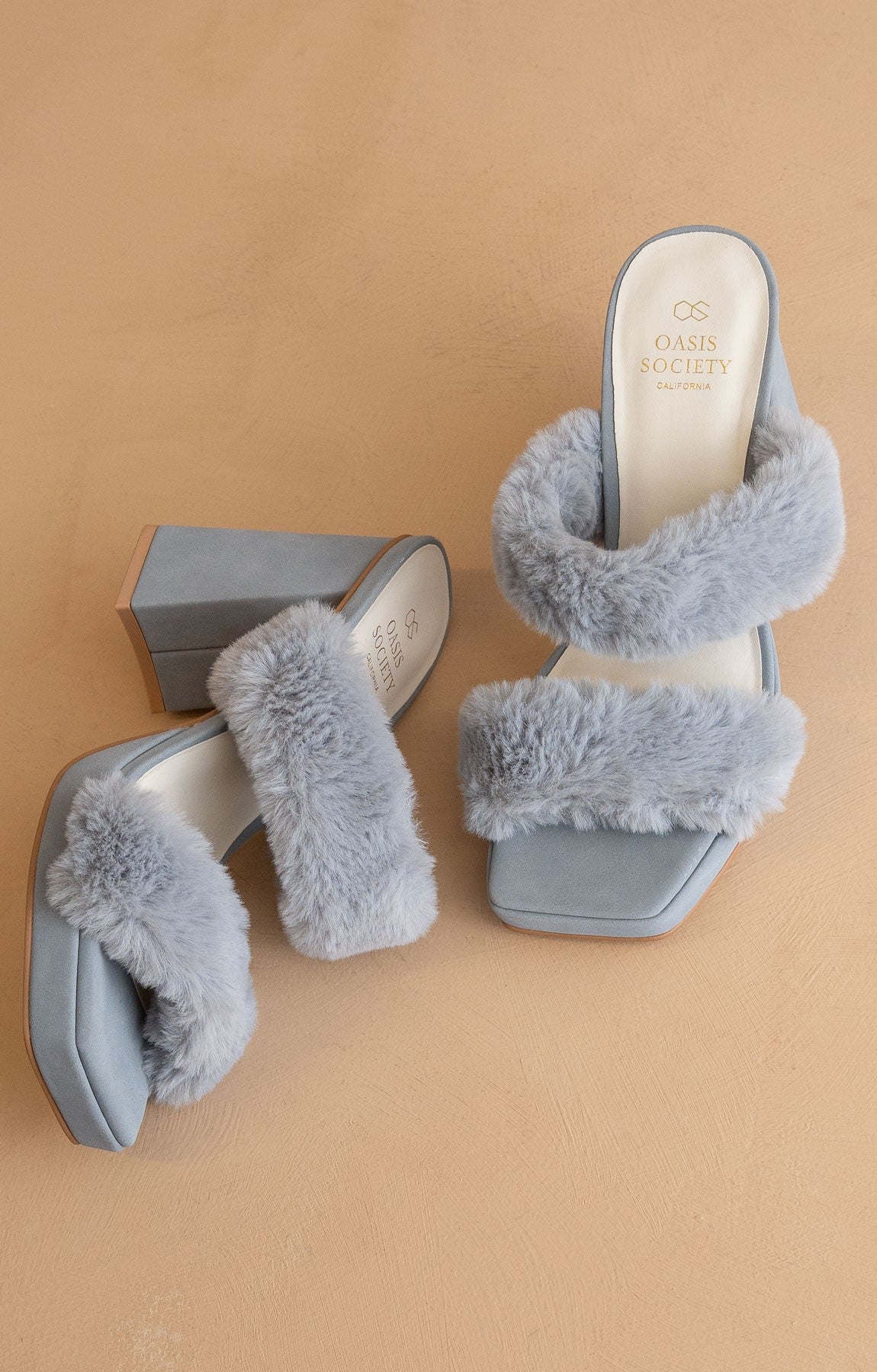 The Simone Fuzzy Strap Platform Heels – Party Shoes
