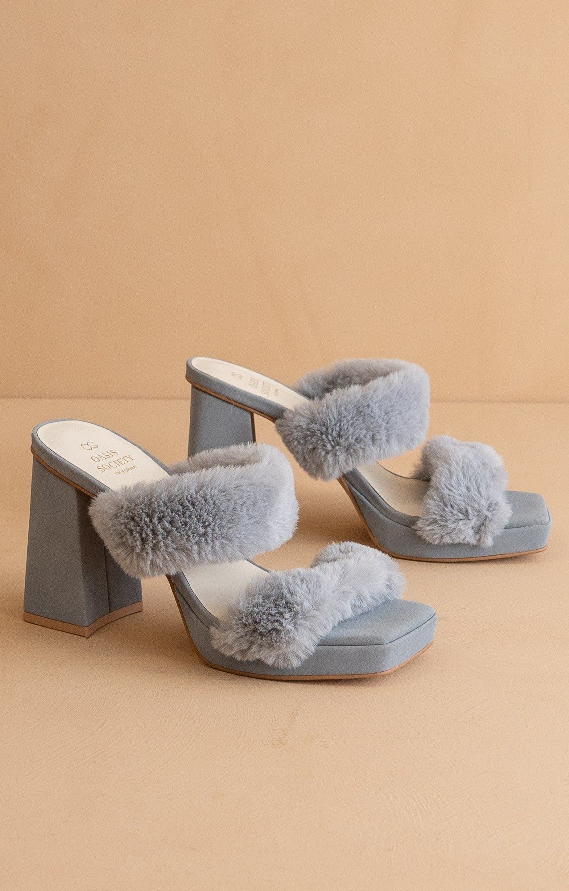 The Simone Fuzzy Strap Platform Heels – Party Shoes