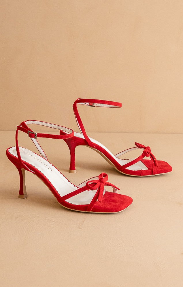 The Sylvie Stiletto Velvet Thin Bow Heel