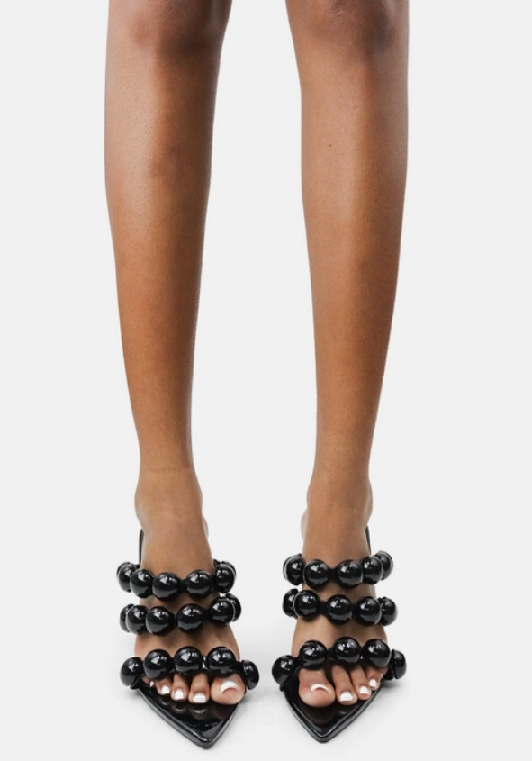 Ashlynn - Sculptural Beaded Mule Heels
