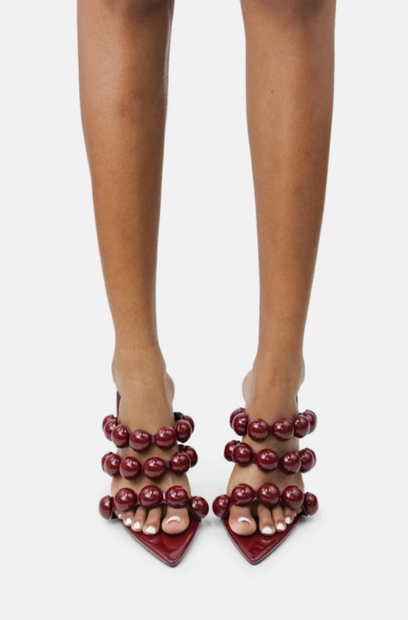 Ashlynn - Sculptural Beaded Mule Heels