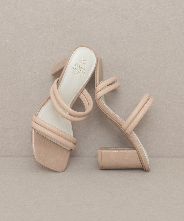 Angela - Strappy Alligator Heel - The Lelia