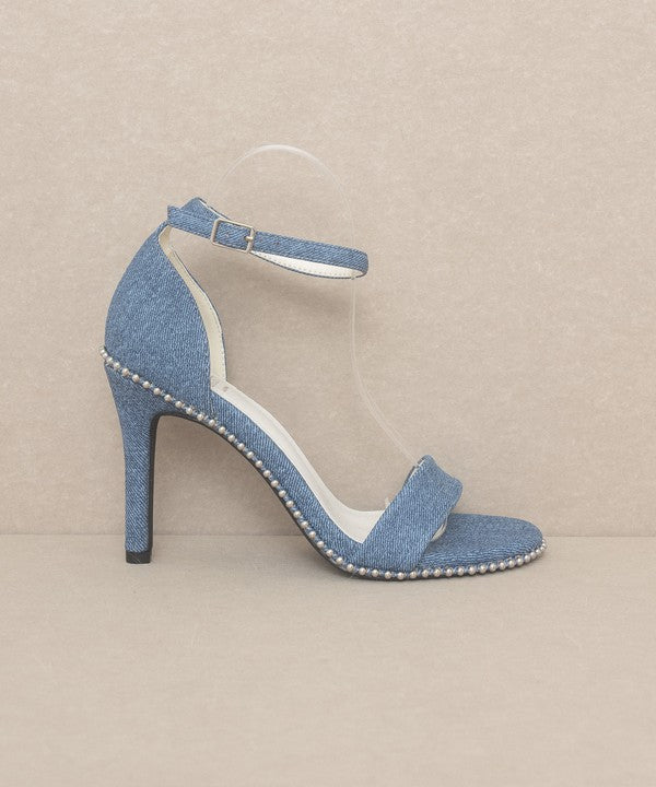 Dublin - Metal Stud Open Toe Heels - The Lelia