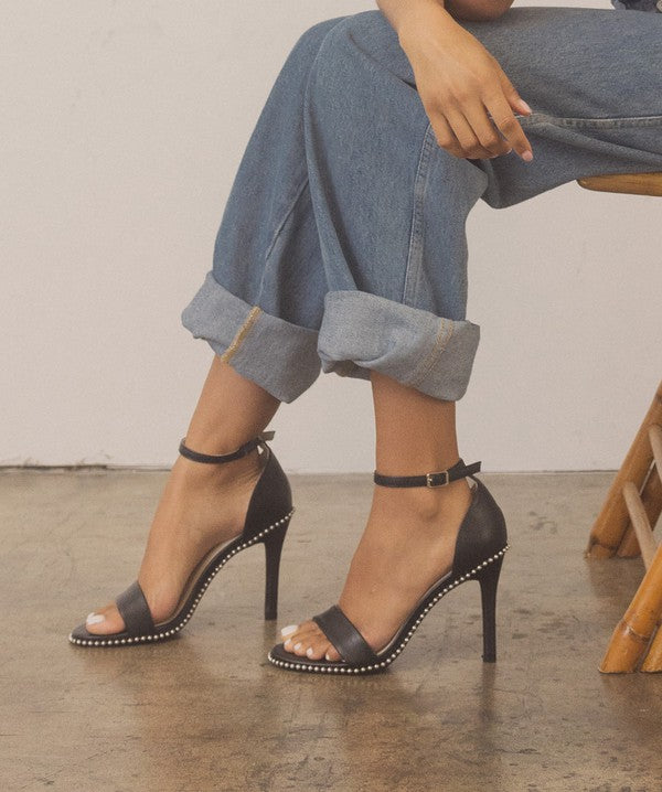Dublin - Metal Stud Open Toe Heels - The Lelia