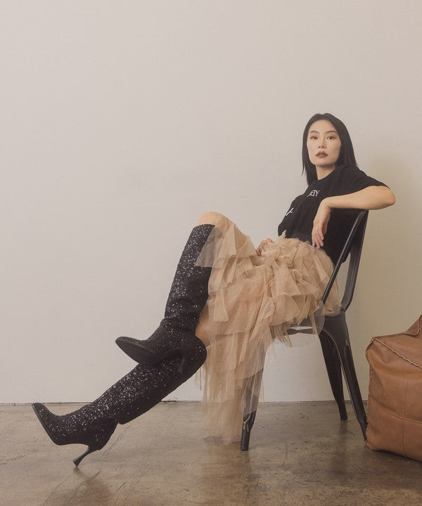 The Jewel - Knee High Sequin Boots