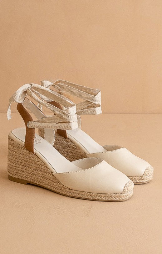 Alondra - Lace Up Espadrille Wedges