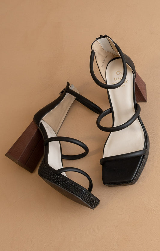 The Aisa - 3-strap Platform Heels