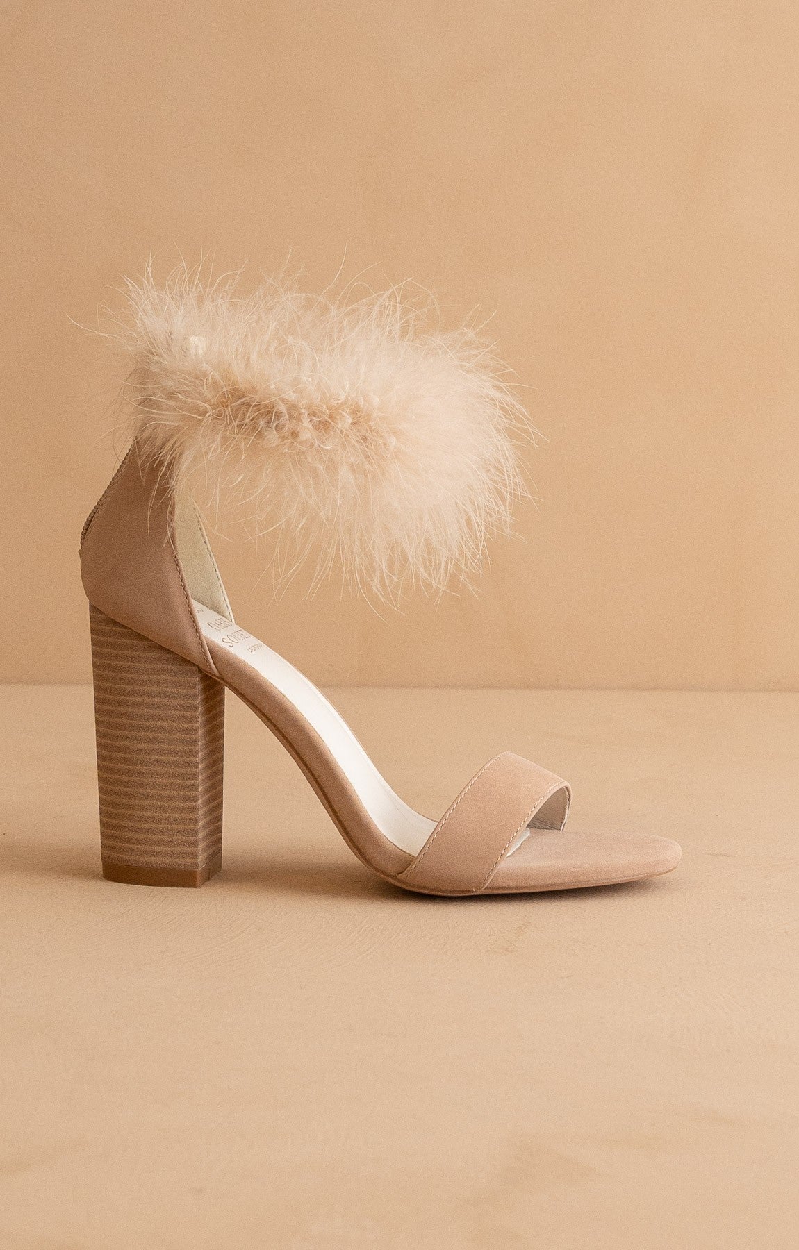 The Sasha - Feathered Ankle Block Heels