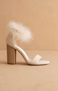 The Sasha - Feathered Ankle Block Heels