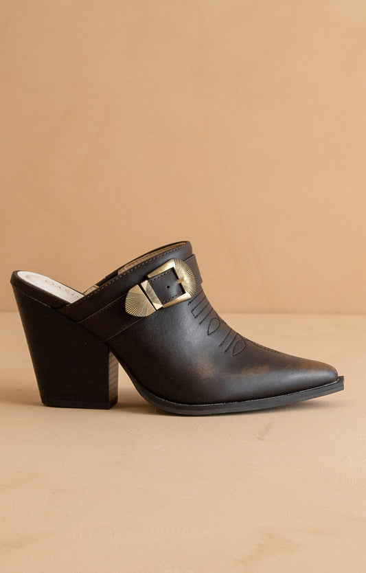 Dixie - Mules With Western Buckle Detail