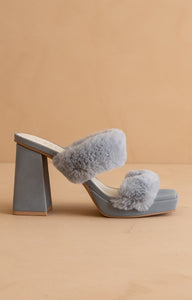 The Simone Fuzzy Strap Platform Heels – Party Shoes