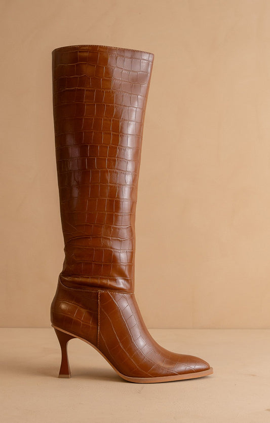 Vanessa - Reptile Print Tall Boots