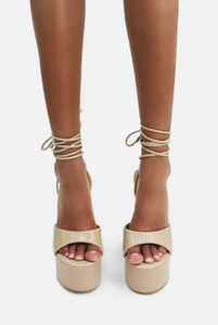 Bite Me - Sculptural Platform Heels w/ Ankle Ties