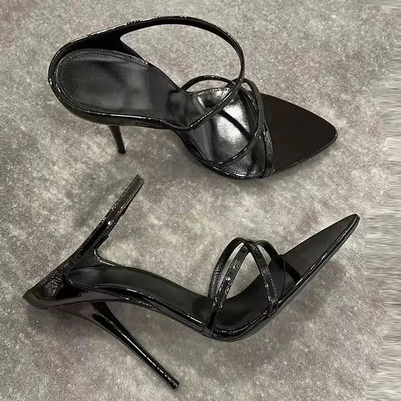 Non‑Tiring Stiletto Sandals – Pointed Open‑Toe One‑Strap High Heels for Women Summer