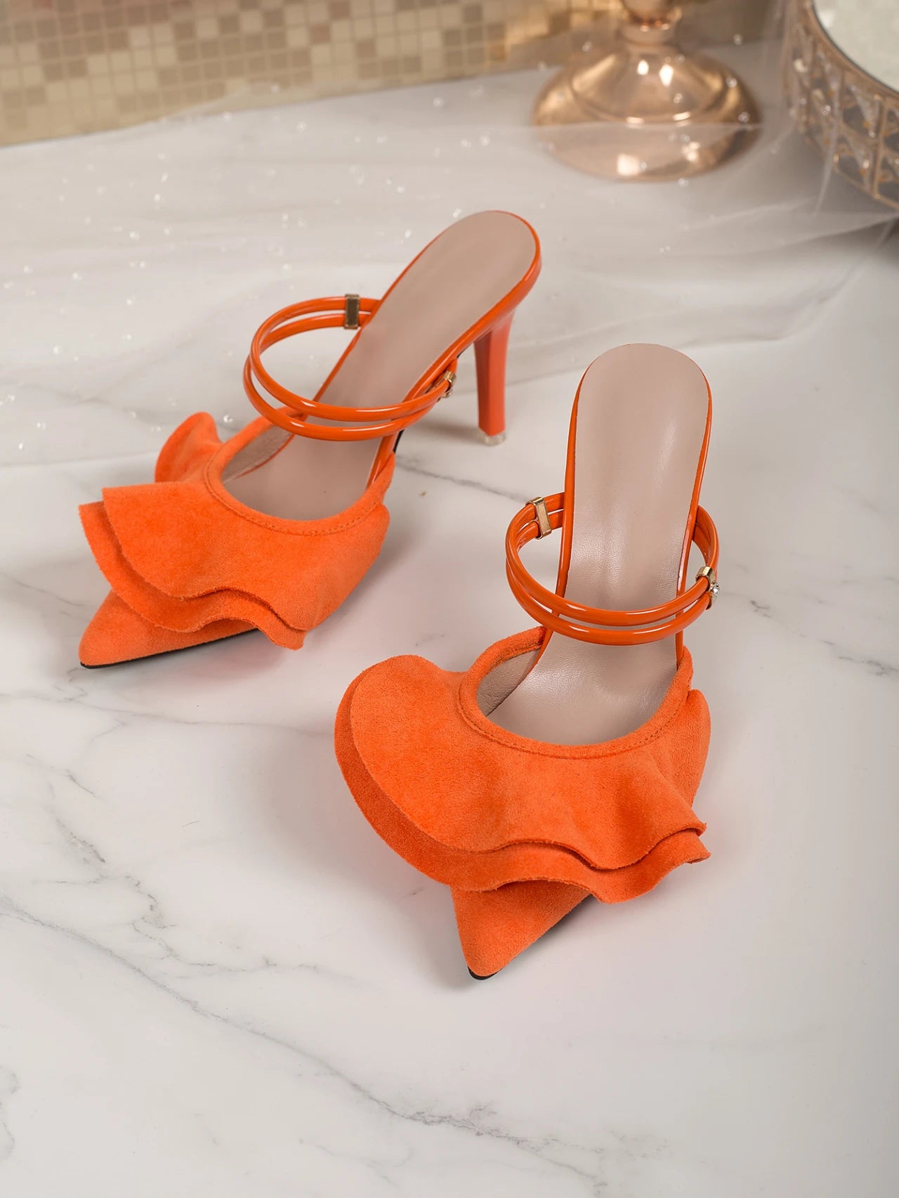 Pointed Rhinestone Baotou Heels – Sexy Shallow Slip‑On Fashion Sandals for Women