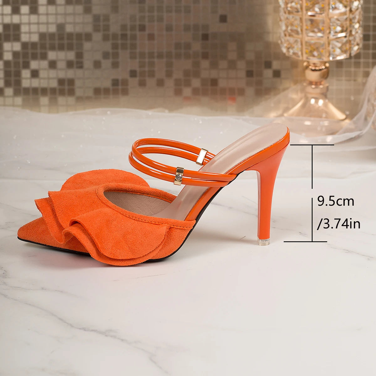 Pointed Rhinestone Baotou Heels – Sexy Shallow Slip‑On Fashion Sandals for Women