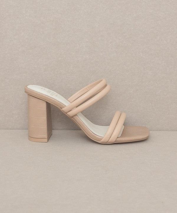 Angela - Strappy Alligator Heel - The Lelia