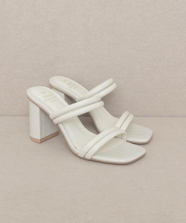 Angela - Strappy Alligator Heel - The Lelia